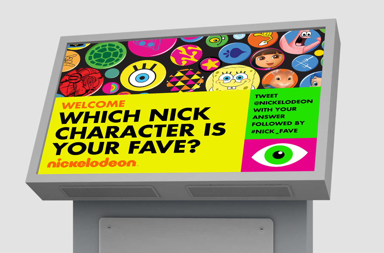 Nickelodeon Licensing Show prompt screens