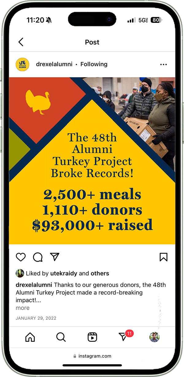 Instagram page showing post showcasing results for Turkey Prokect